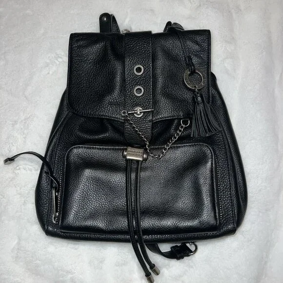 badgley mischka beulah leather drawstring backpack 🖤 Badgley Mischka 🖤 Leather Backpack